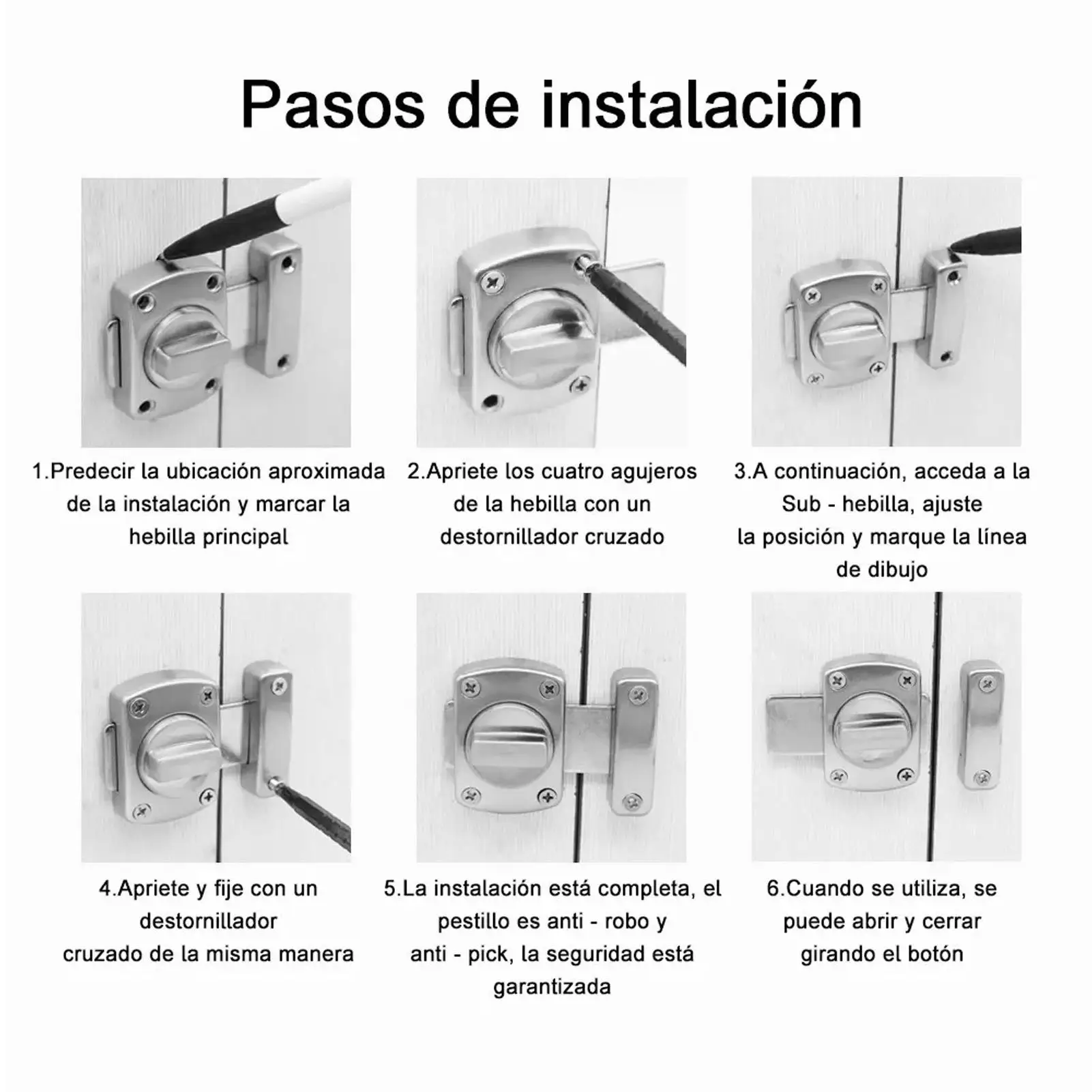 Stainless Steel Mini Door Latch for furniture Hardware Fittings Secure Rustproof Sturdy for Home Office or Bedroom