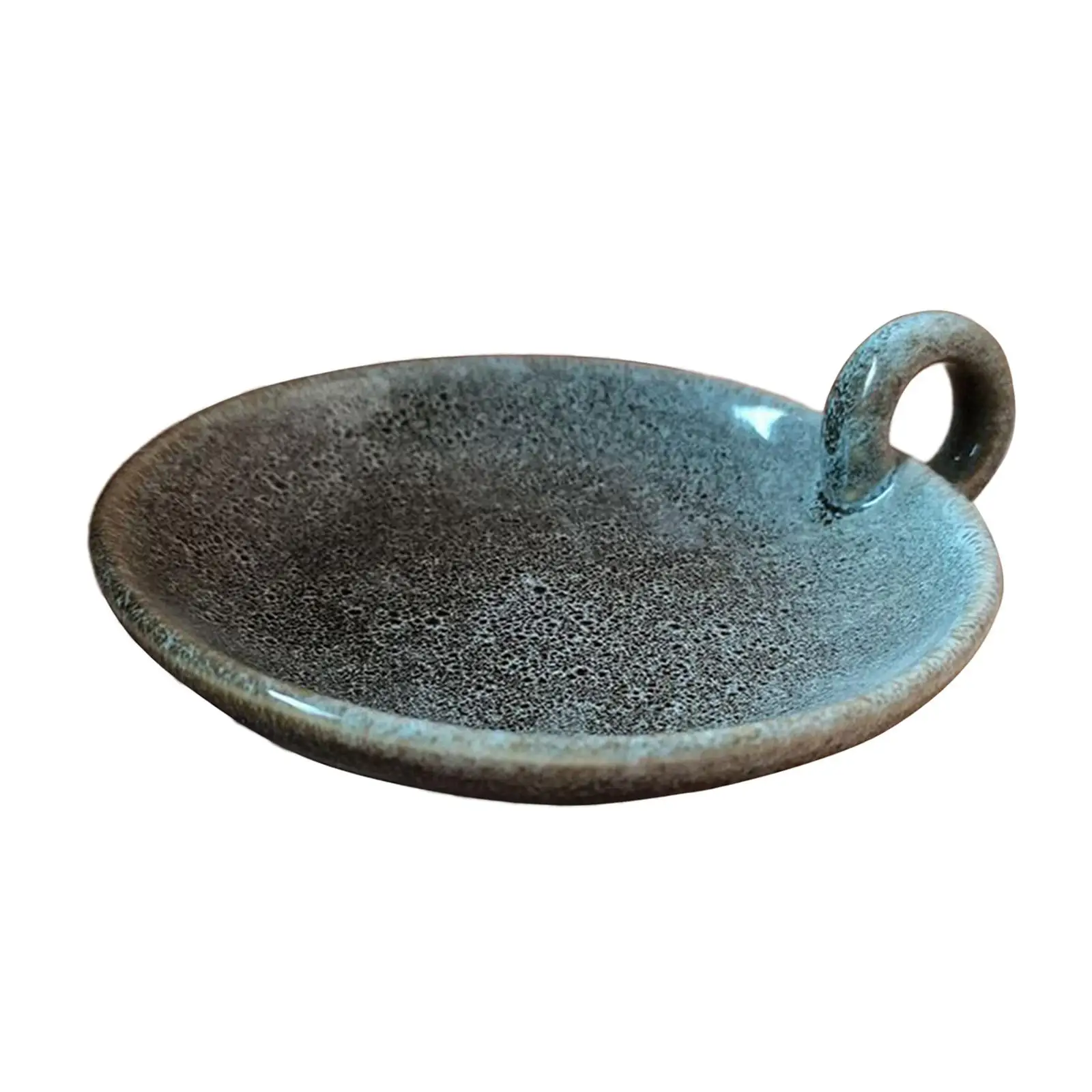 Ceramic Candle Plate with Handle Candle Holder Candlestick Centerpiece for Christmas Party Festival Mantle Home Dining Room