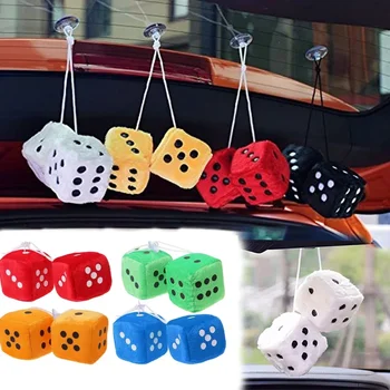 Plush Dice Car Mirror Charm 1