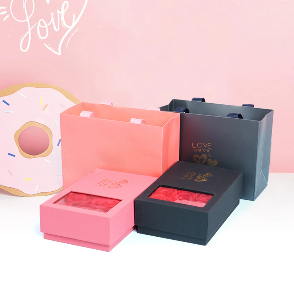 Rose Gift Box Eternal Flower Ring,Pendant,Earrings,Necklace,Jewelry Box 6 Valentine's Day Rose Gift Box Packaging Box Jewelry St 3