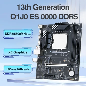 Ensemble de carte mère d'ordinateur de jeu bricolage, combo CPU embarqué, kit d'intercalaire 13e Core, Q1J0 ES 0000, 14C20T, RAM DDR5, bureau Laca Mae 1