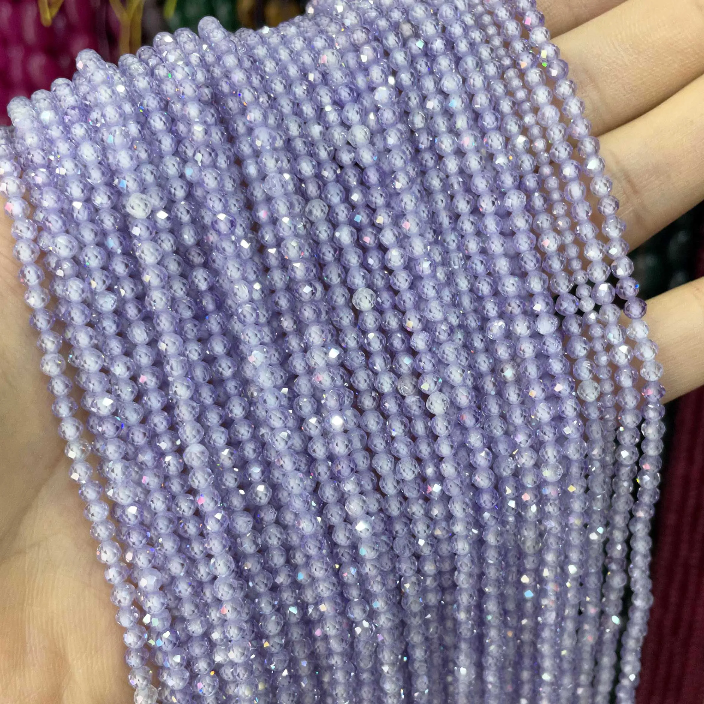 2 3 4 MM Facettierte Zirkonia Strass Mehrfarbige Zirkon Rondelle Spacer Lose Perlen Für Schmuck Machen DIY Armband Halskette – Detail 10