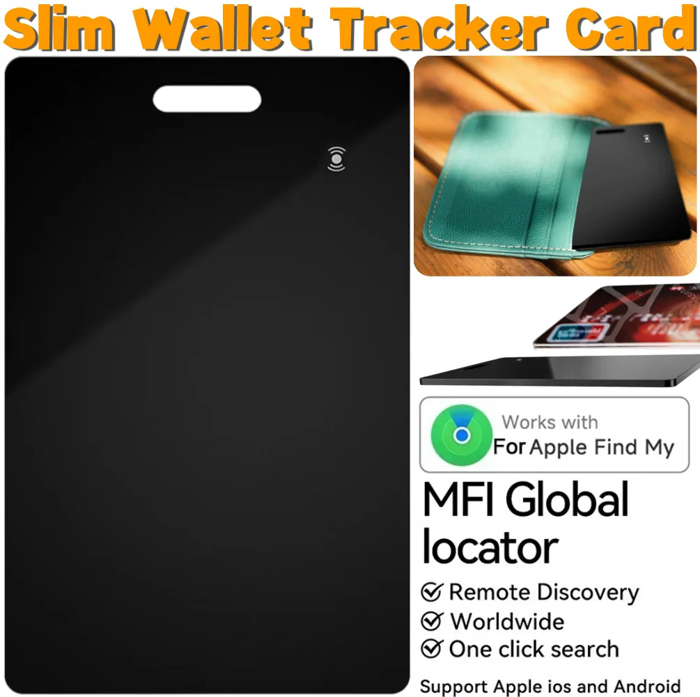 Wallet Tracker Card Apple Find My App IP68 Waterproof GPS Item Finder Item Locator Luggage Tag Purse Passport