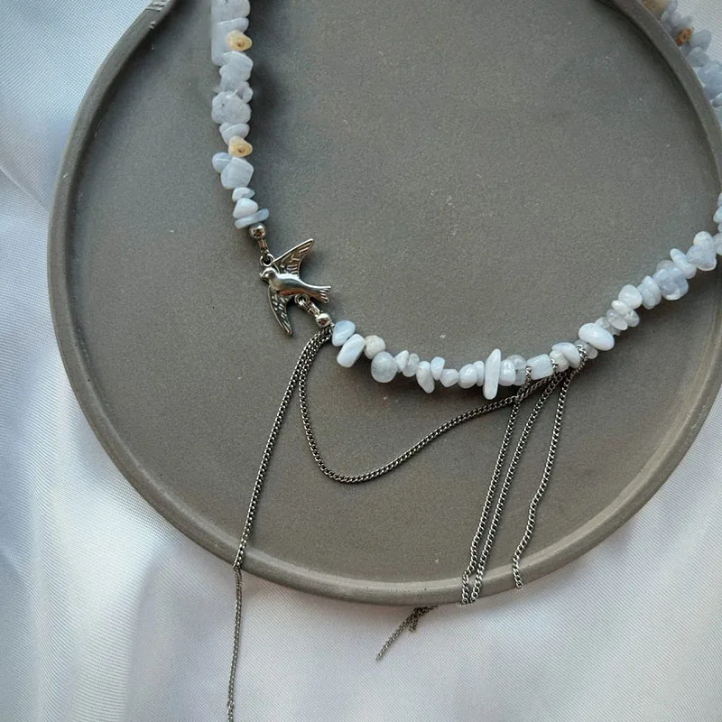 Elegant Multilayer Tassel Chain Pendant Necklace Vintage Creative Natural...