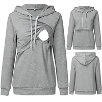New Womens Maternity Nursing Hoodie Sweatshirt Hoodies Long Sleeve Breastfeeding Pregnancy Top Kangaroo Pocket Clothes 1