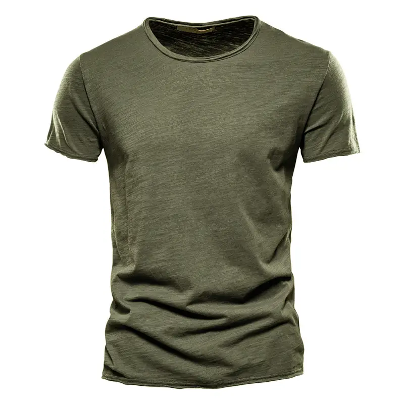 100% Cotton Men T-shirt Casual Soft Fitness Summer Thin T-shirts Men's Home Clothes O-Neck Short Sleeve Soild T Shirt for Men - Image 15