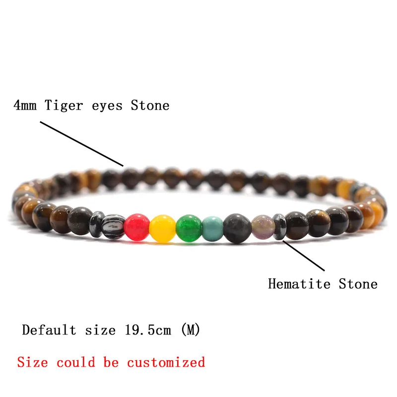 Men Lava Onyx Beaded Yoga Bracelet Natural Stone