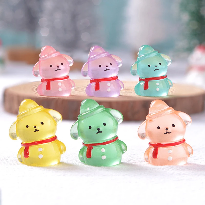 

Миниатюрные светящиеся рождественские украшения в виде собаки, снеговика, аксессуары для домашнего декора на Рождество