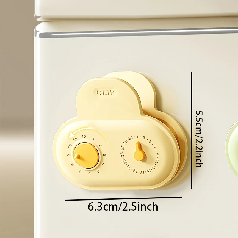 5-Pack Refrigerator Magnet Sealing Clips in Different Colors, Which Can Record The Date. Suitable for Home And Kitchen