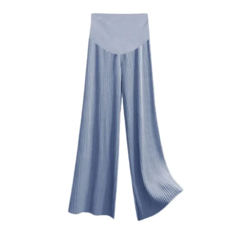 Ice Silk Pants Wide-leg Pants Thin Outer Wear Loose Pleated Summer Maternity Wear Maternity Summer maternity pants