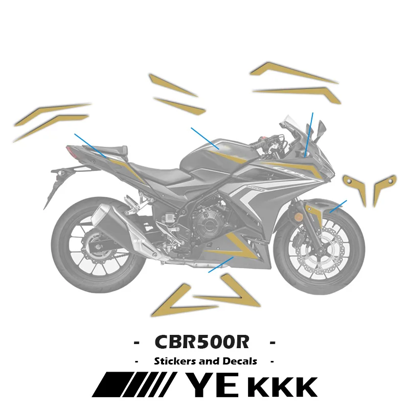 6 Autocollants Carénage Moto Honda CBR1000RR-R - Kit Déco Vinyle Noir