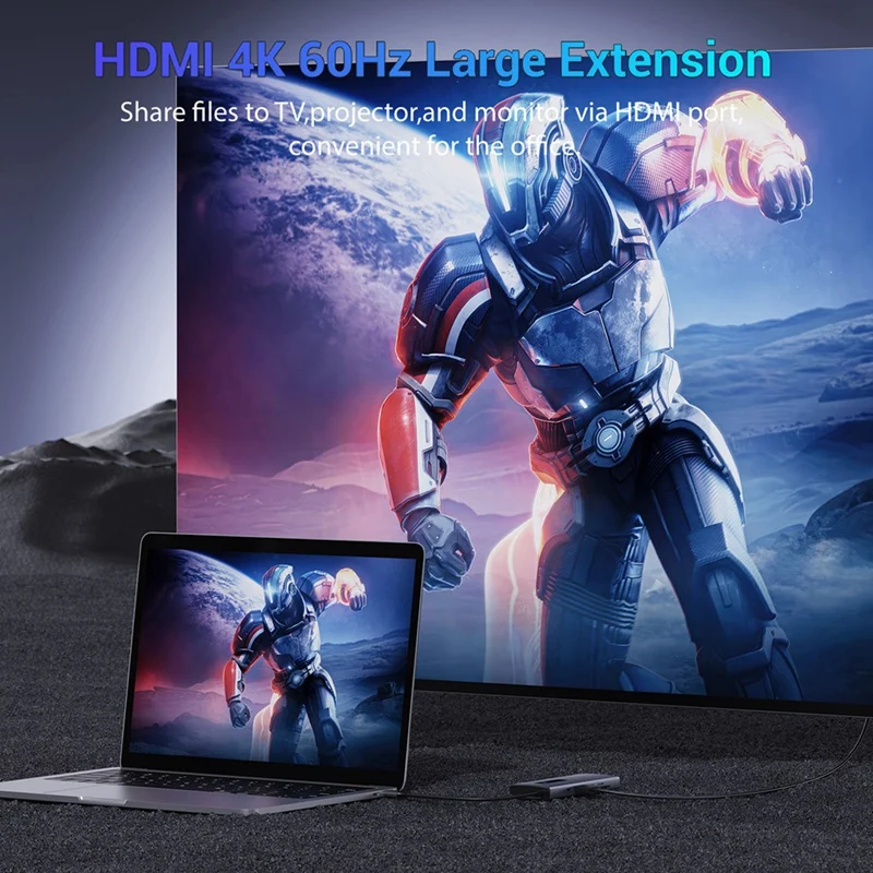 10-in-1 타입-C 허브 4K 60Hz USB C 허브 타입 C - 이더넷 포트 PD 100W USB 3.0 허브 SD/TF 카드 슬롯 노트북 태블릿용-A09I