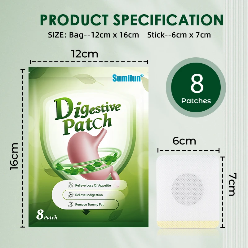8/24/40Pcs Sumifun Digestive Patch Relieve Stomach Acid Bloating Abdominal Pain Diarrhea Gastroenteritis Medical Care Plaster