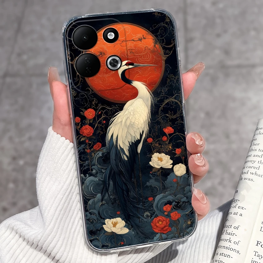 Sleeping Beauty Pattern Black Clear TPU Shockproof Phone Case - Lightweight Shell