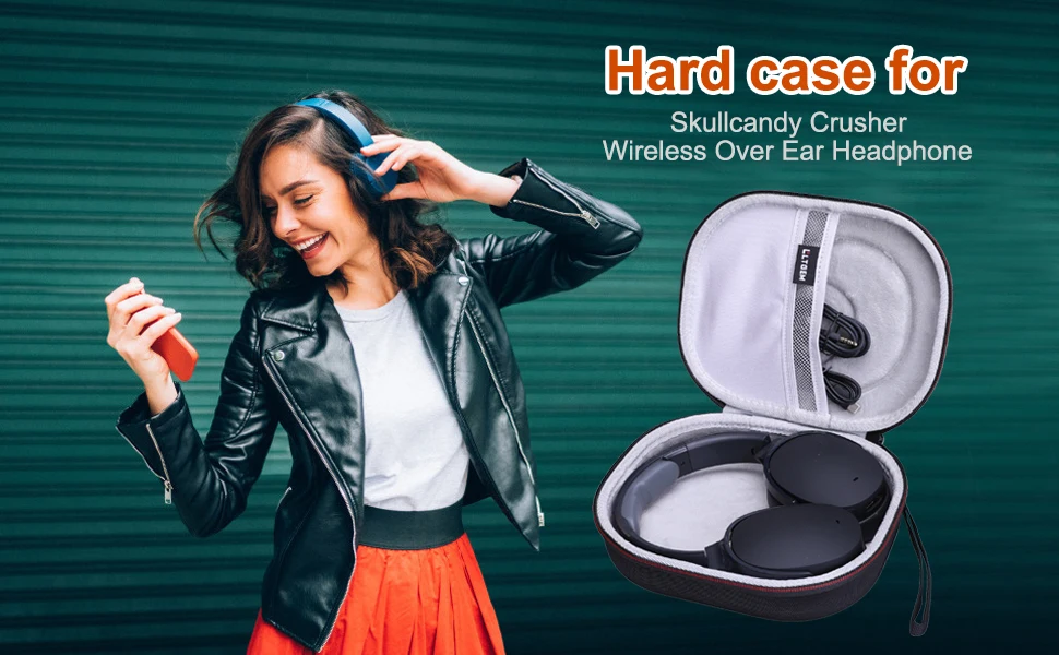 Headphone Case for Skullcandy Crusher Wireless Over-Ear Headphone Protective Travel Bag(case only!)