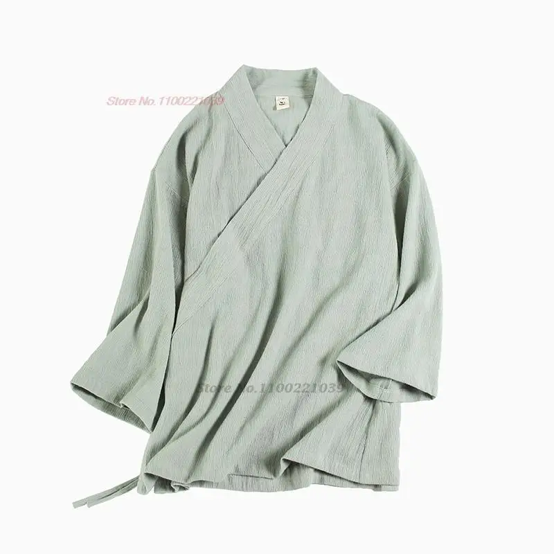 2024 national improved blouse zen shirt women chinese loose hanfu tops ethnic cotton linen blouse retro tea service hanfu shirt