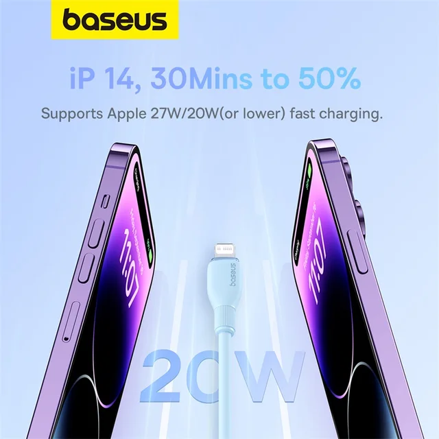 Baseus USB C Cable For IPhone 14 13 12 11 pro Max XS 20W Fast Charging Cable Type C To Lighting Date Wire For iPad Macbook TPE 3