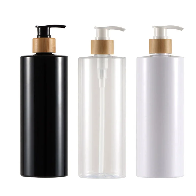 Soap Dispenser Shampoo Dispenser Soap Dispenser Bottle 300/400/500ml Soap Dispenser Bottle Bamboo Shampoo Body Wash Conditioner With Bamboo Wood Pump Head Refill Lotion Sub Bottling
