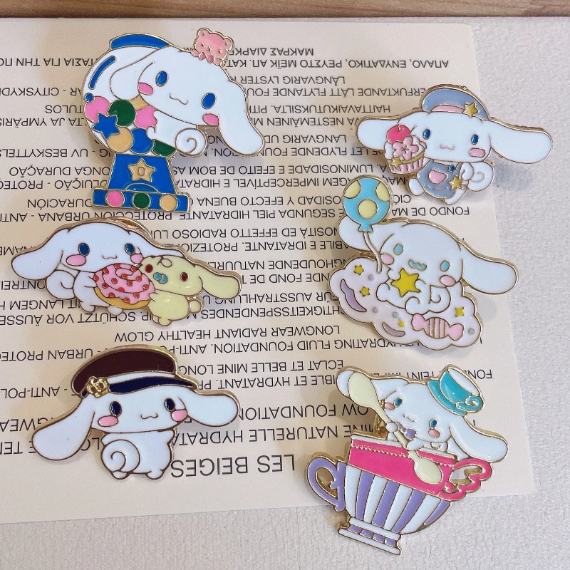 

Sanrio Brooch Cute Cartoon Kuromi Cinnamoroll Badge Men's and Women's Clothing Bags Accessory Pendant Enamel Pins Friends Art