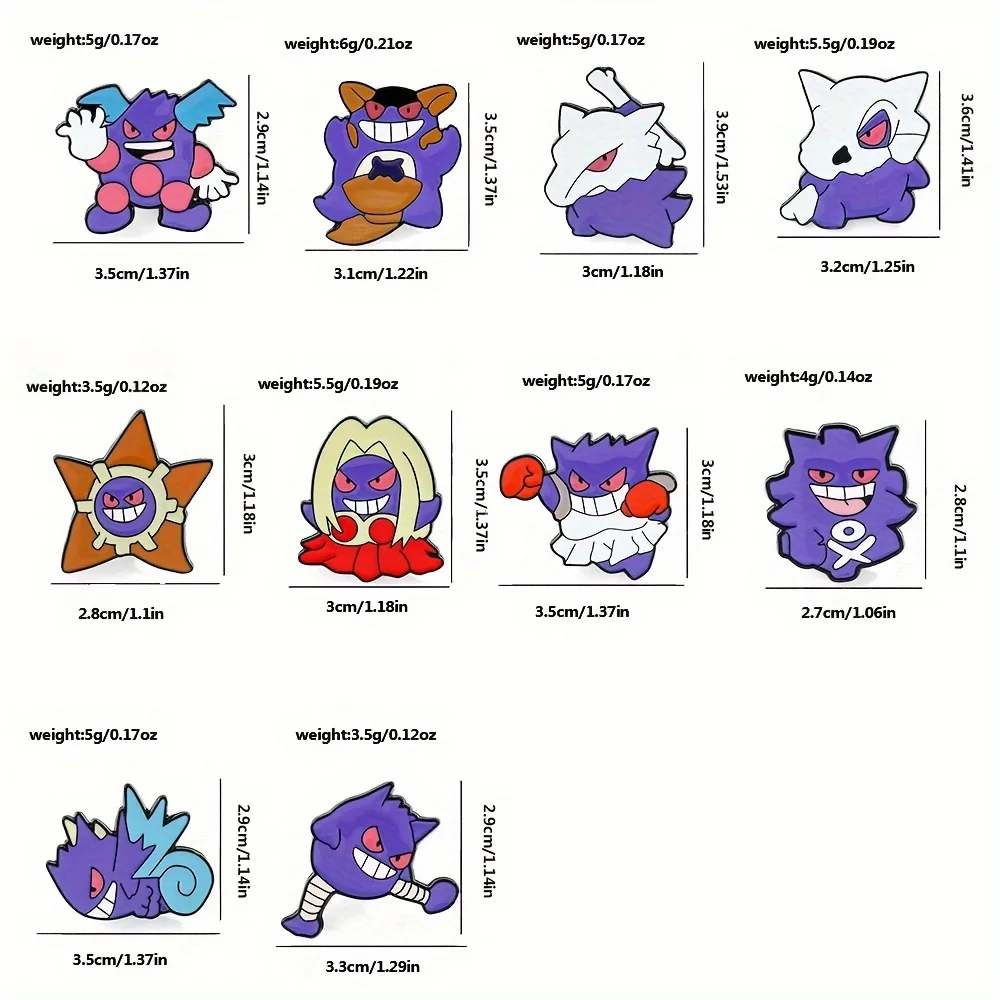 Creative Cubone Brooch Fashion Gengar Enamel Pins Backpack Clothing Jewelry Metal Badge Accessories Gift Men Women 5/10 Pcs enamel pins,enamel brooch,metal brooch