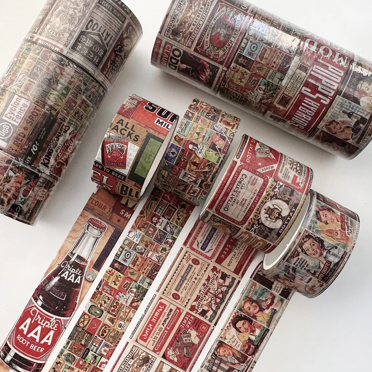 Vintage Washi Tape Set 4 Rolls Decorative For Scrapbooking Supplies Journals Planners Diy Crafts Antique Japanese Masking Tapes washi tape decoration tape decorative tape masking tape adhesive tapes adhesive tape collage tape
