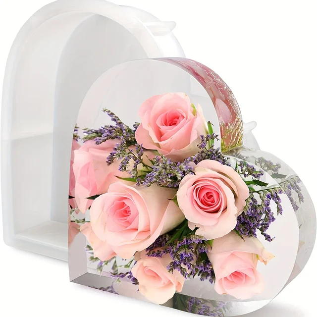 Stampini Per Resina A Forma Di Cuore - 2 Modelli 3D In Silicone, Per Ciondoli E Decorazioni - Foto 11