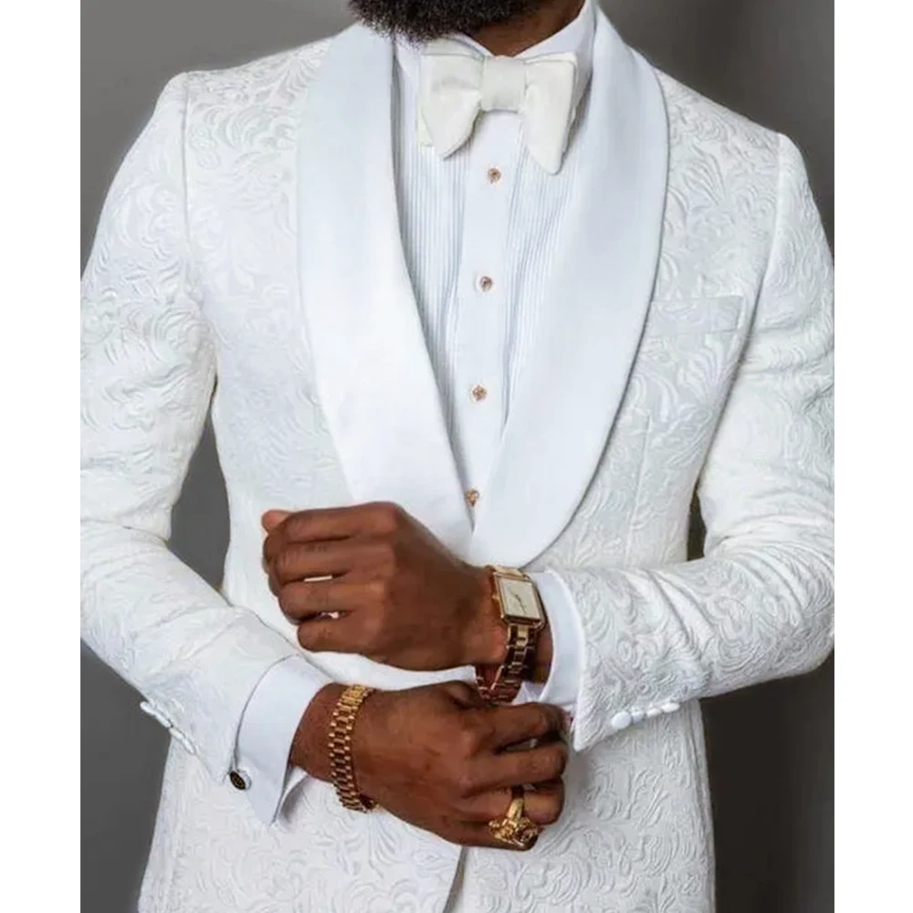 Luxury Men's Suits Blazer Single Breasted Shawl Lapel Formal Costume Homme Elegant 2 Piece Jacket Pants Slim Fit Male Clothing