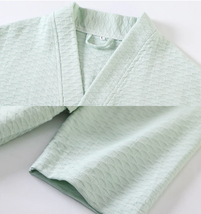Waffle Hotel Bathrobe Cotton Men's and Women's Homewear Absorbent and Quick Drying Towel Bathrobes Pijamas Kimono Clothes