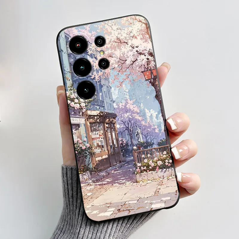 Anti-Scratch Black Cat Pattern Soft Phone Case