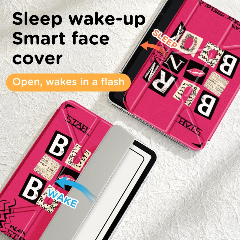 Tri-Fold iPad Case with Pencil Slot and Magnetic Closure | Auto Sleep/Wake Feature