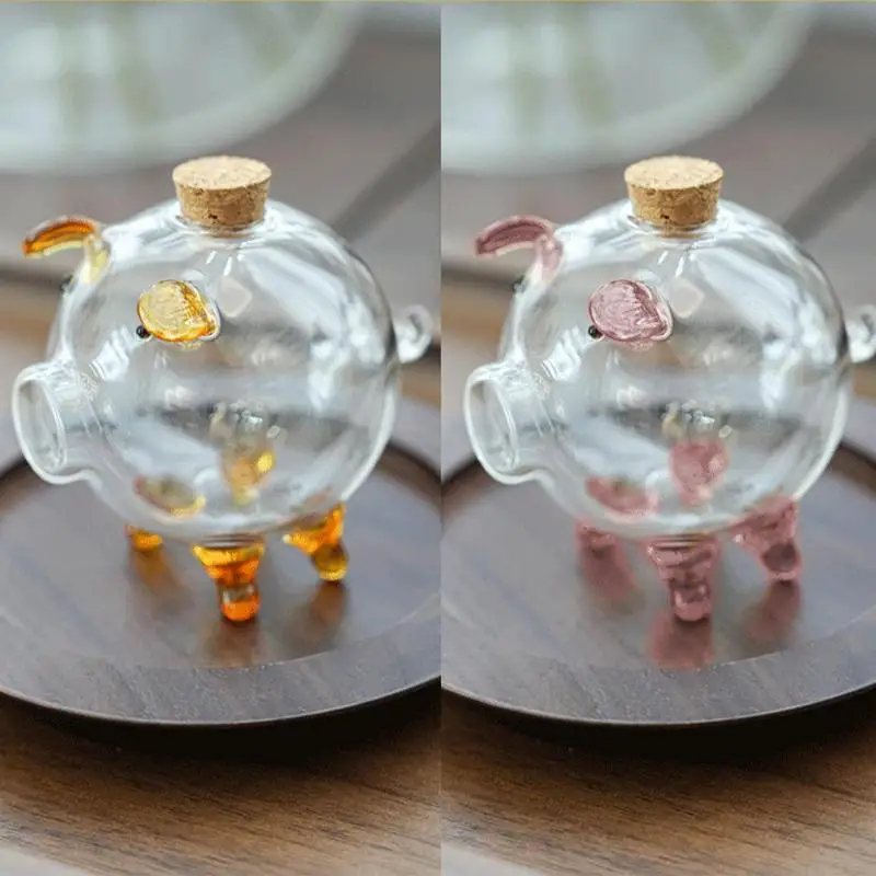 Pig Piggy Bank Money Boxes Coin Saving Box Cute Transparent Glass Souvenir Birth Money Jar Clear Pig Shape Jar Box