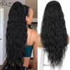 Long Curly Drawstring Ponytail Synthetic Ponytails for Women Black Blonde Red Ponytail Clip in Hair Extensions for Daily Cosplay