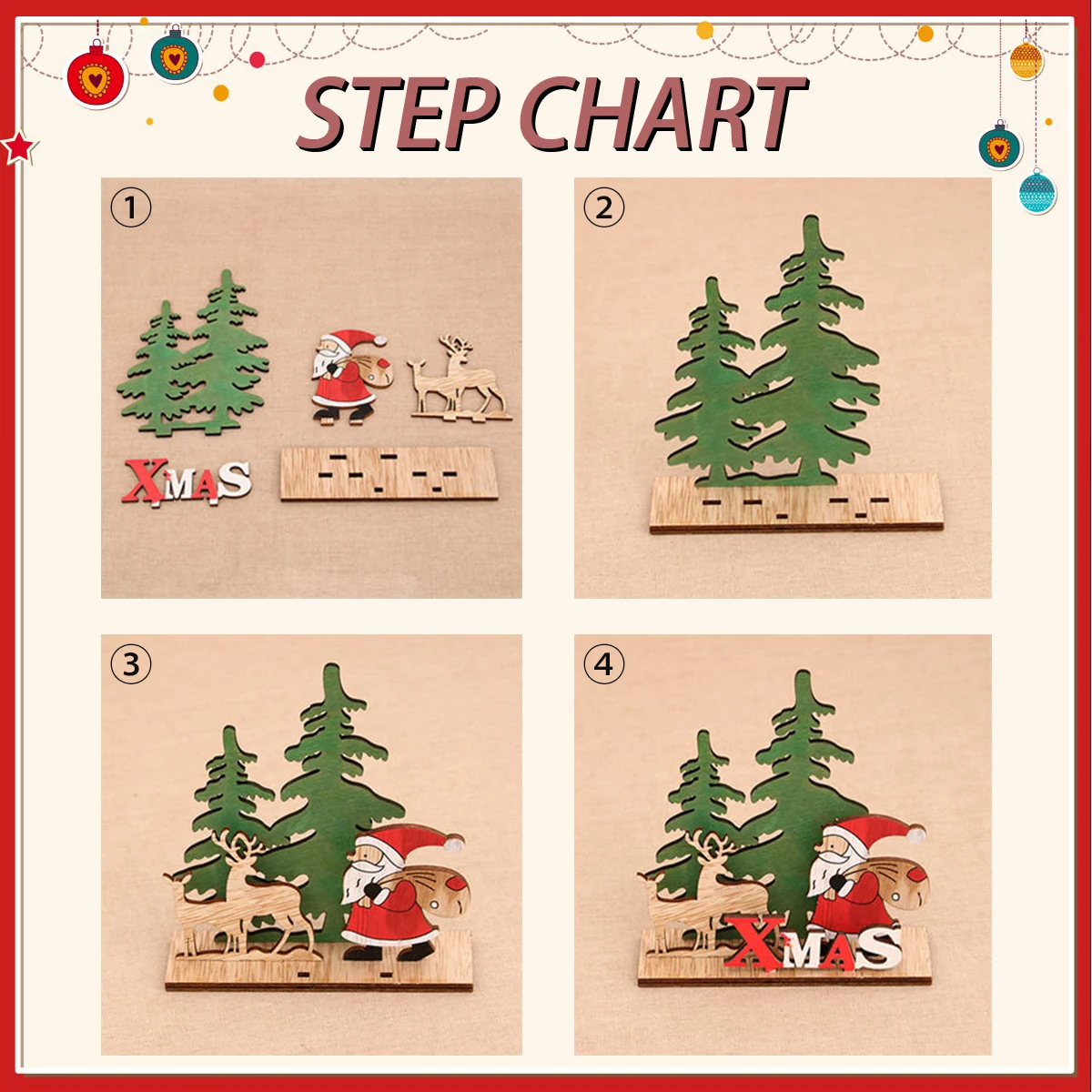 Christmas Decorations QIFU Xmas Noel Wooden Christmas Ornaments Merry Christmas Decor for Home Navidad Cristmas Decor Xmas Gifts New Year christmas decorations