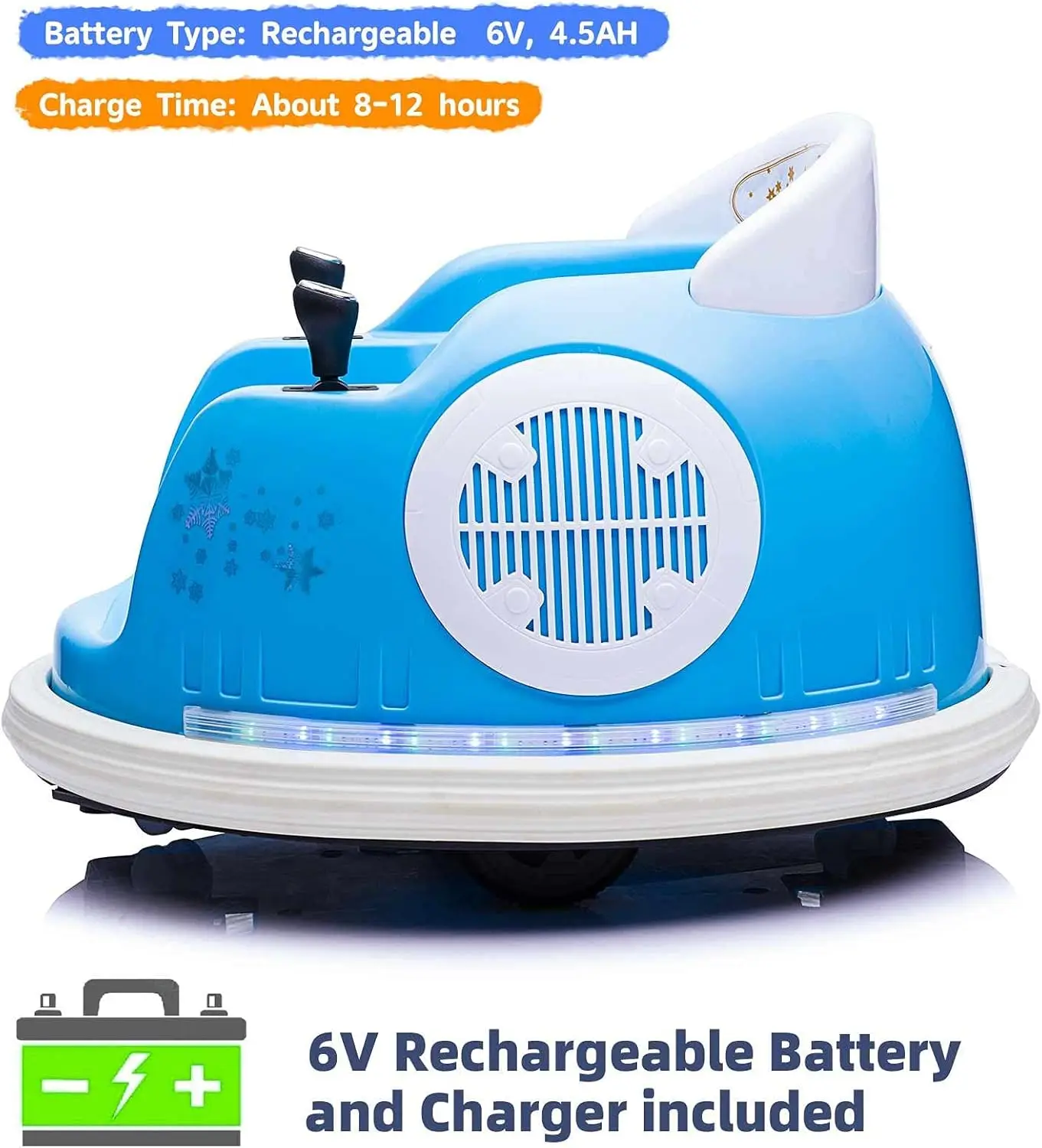 On Bumper car for Kids, 6V Electric Vehicle Ride on Toys with Remote Control, Music,Colorful Flashing Lights,Battery