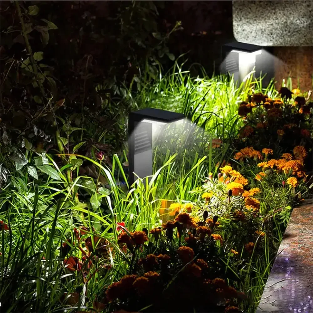 Solar Powered Outdoor Pathway Garden Landscape Lamp Waterproof Spot Lights Auto on Off Warm White LED Lawn Lamp for Yard Patio 3