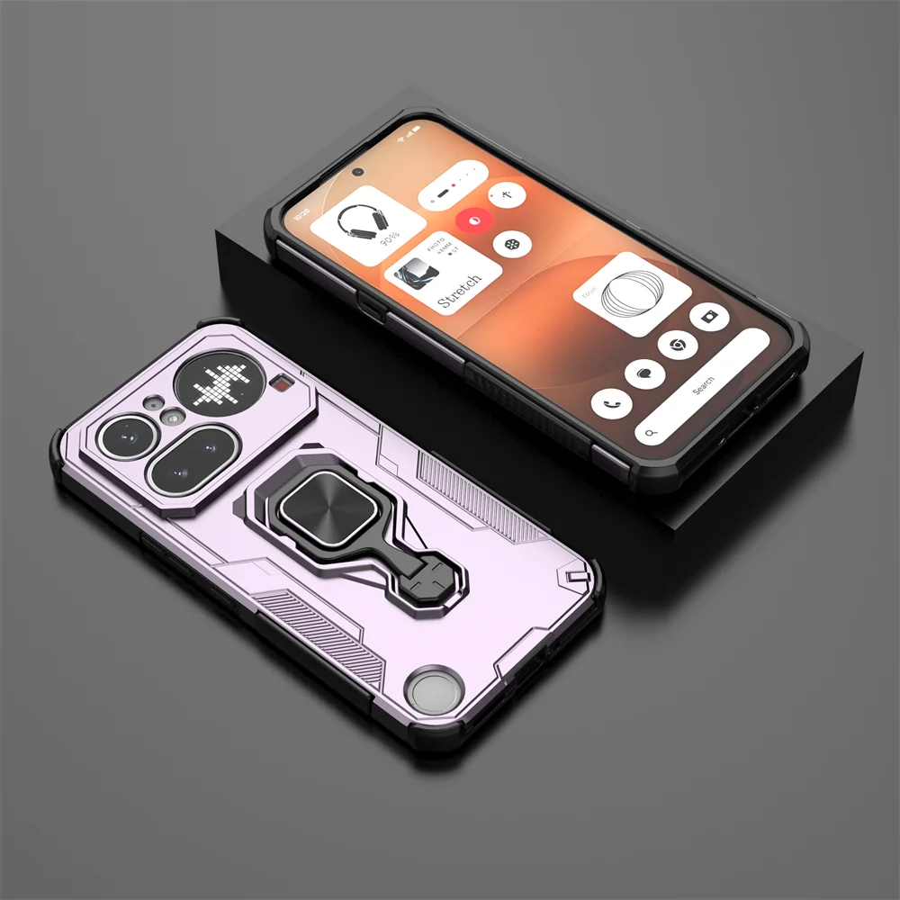 Rugged Armor Hard Plastic Phone Case with Kickstand - Heavy Duty Protection