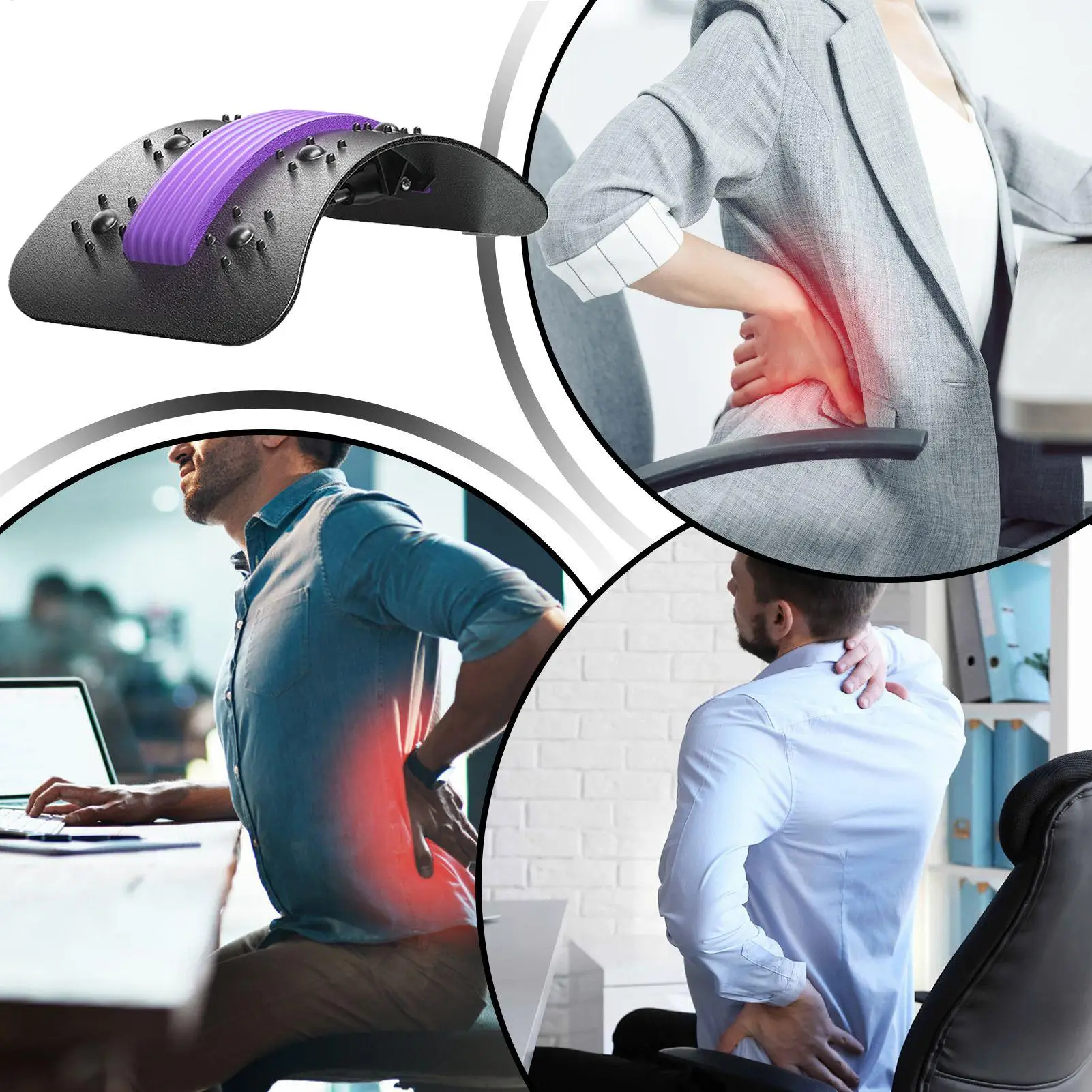 Back Arch Stretcher Lower Back Cracking Device Lumbar Massager Traction Device For Body Meditation Exercise Men Women Athletes