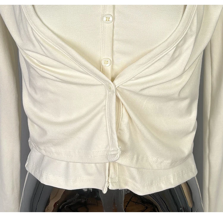 Sexy Hottie Slim Fit Vielseitige Elegante frauen Top Koreanische Dongdaemun Neckholder Langarm T-Shirt Frühling Neue Solide Stricken tees – Detail 25