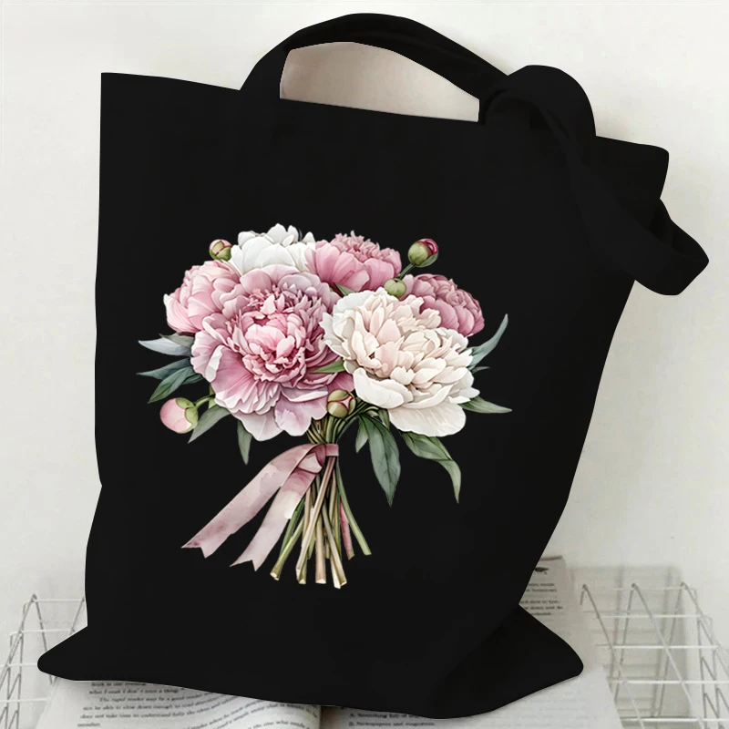 Woman's Shoulder Bag Wildflowers Vintage Tote Bags Canvas Shoulder Bags for Travel Daily Commute Women's Reusable Shopping Bag - 4