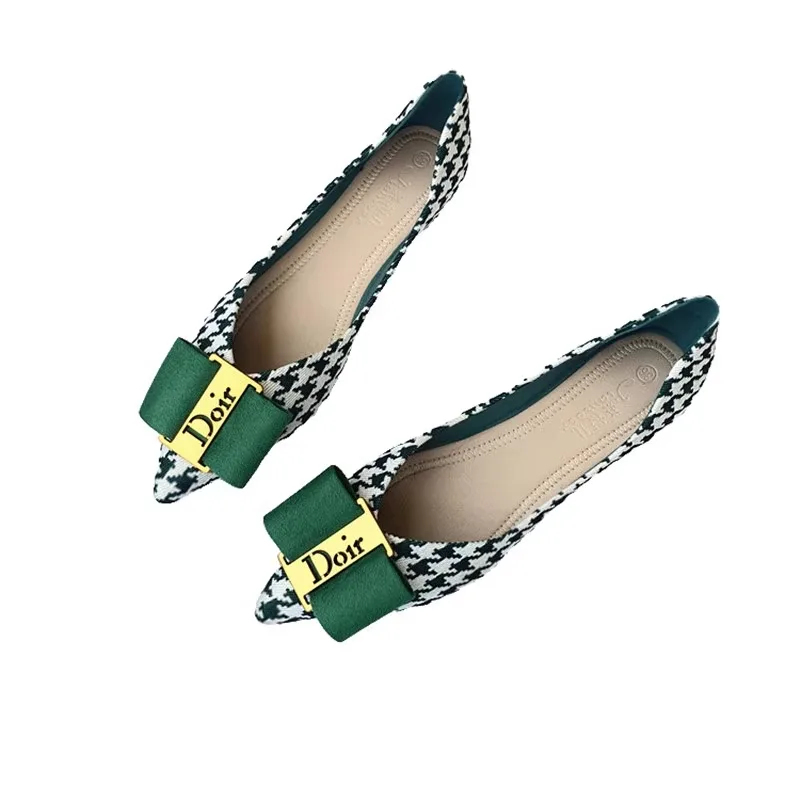 Summer 2024new Fashion Women's Shallow Mouth Casual Female Sneakers Slip-on Flats Bow-Knot Pointed Toe Moccasins Modis Slip