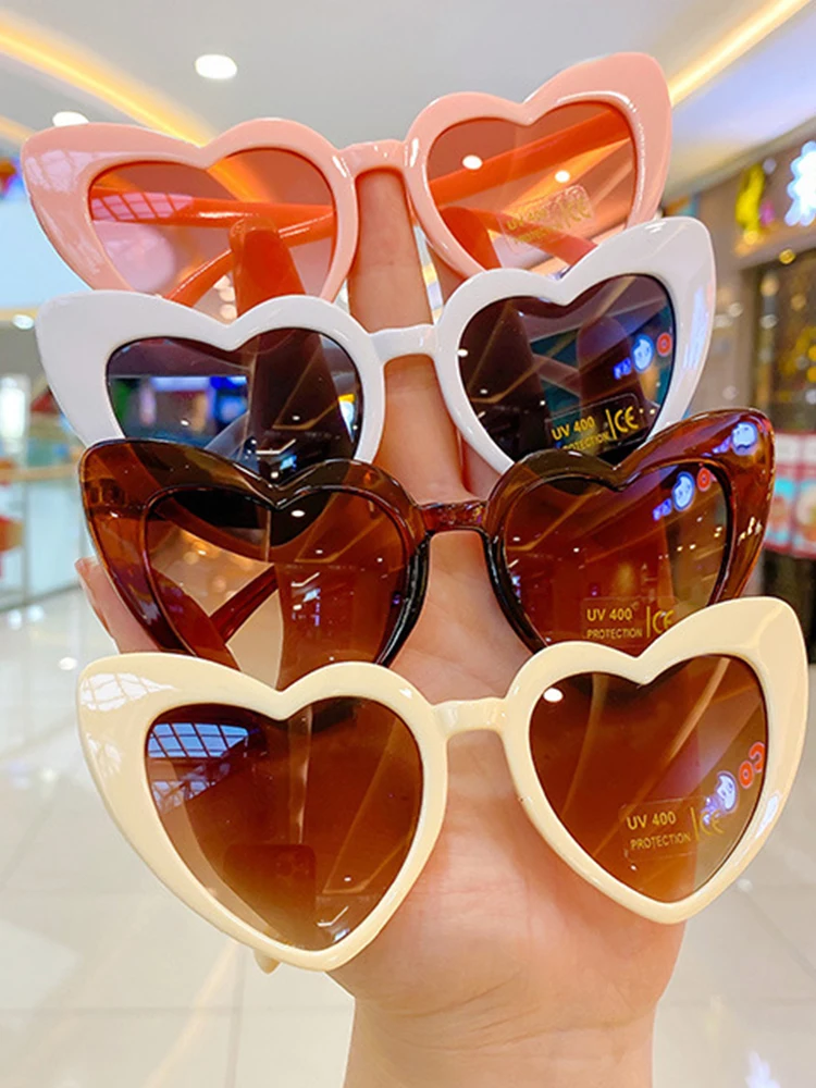 2023 New Kids Cartoon Heart Suower Sunglasses Girls Boy Children Outdoor Round UV400 Sun Glasses Fashion Kids Sunglasses_voghion.com