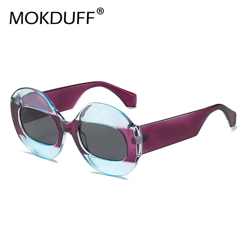 

Fashion Round Contrast Color Women Sunglasses Retro Oval Clear Gradient Lens Shades UV400 Men Trending Punk Y2K Sun Glasses