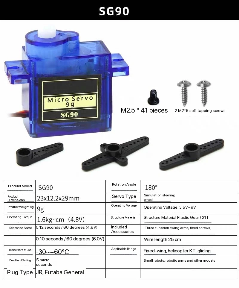 High-Torque 180°/360° Servo Control Module for Small Aircraft and Gimbals
