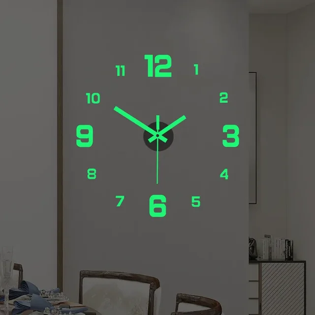 3D Luminous Wall Clock Frameless Acrylic DIY Digital Clock Wall Stickers Mute Clock for Living Room Bedroom Office Wall Decor 1