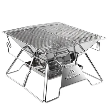Steel Folding Portable BBQ Grill Stove Campingmoon MT-2 Outdoor Camping Picnic Set Camping Barbecue Rack