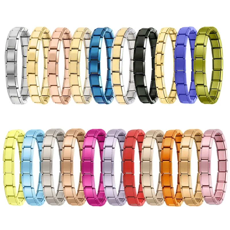 Italian Charm Bracelets DIY Basic Chain Stainless Steel Bangle Versatile Assembled Modules Ideal Gift 9mm Universal