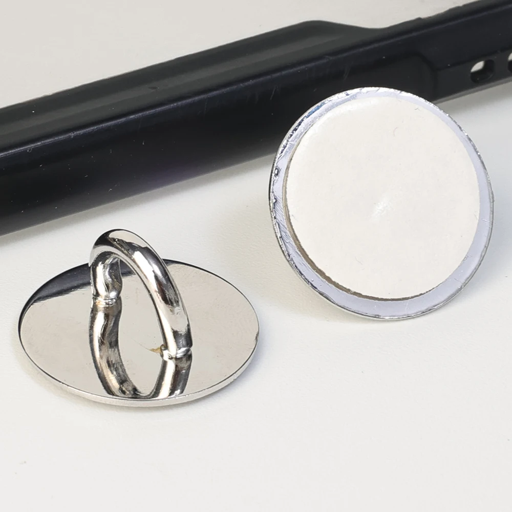 Metal Heart Mobile Phone Ring Holder Pendant Hook Round Accessories Self Adhesive Charm Holders DIY Kawaii Buckle Clasp Pendant