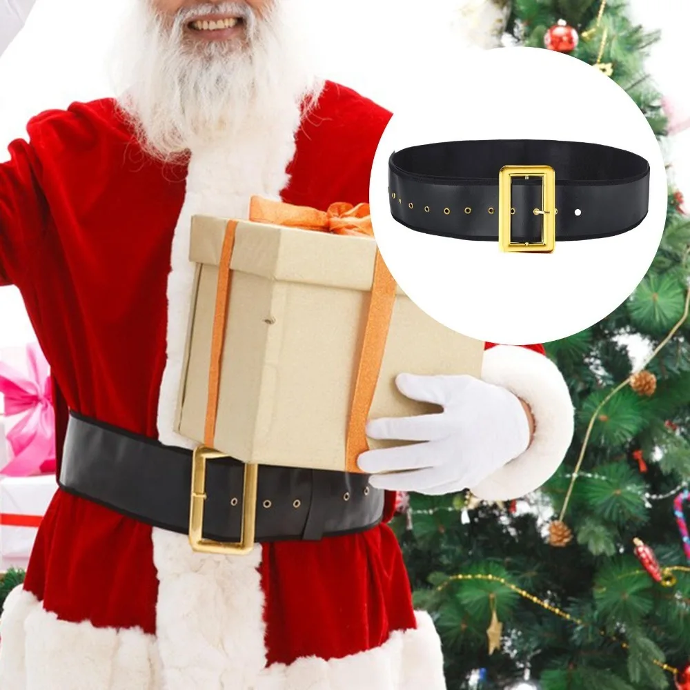 

Stage Performance Santa Claus Belt Halloween Fancy Dress Xmas Wide Waist Belt Costume Accessories PU Men's Christmas Belt
