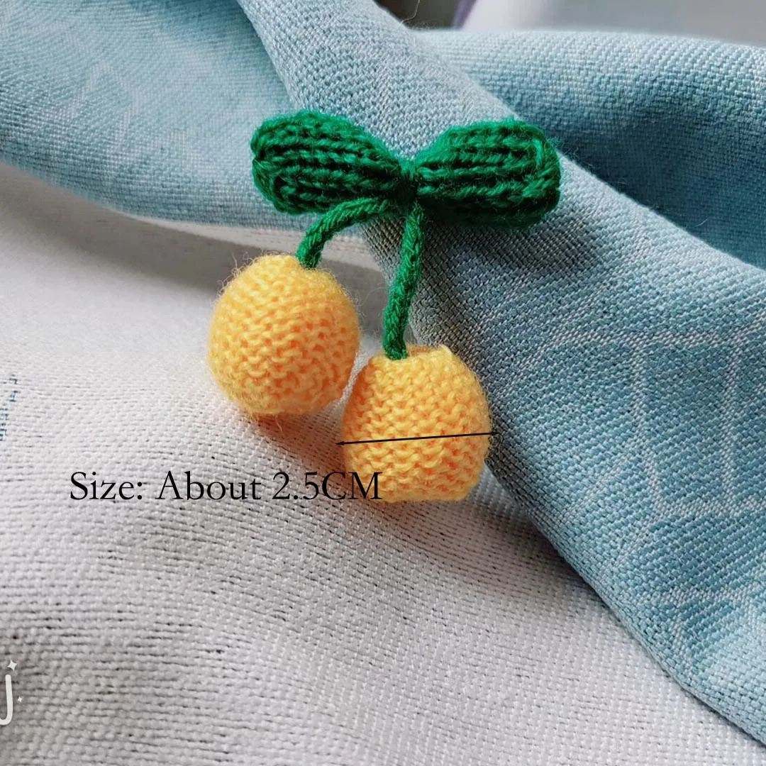 Wool Crochet Accessories 10Pcs Handmade Cherry