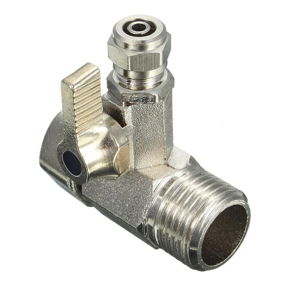 

Home Improvement Fixtures 1/2" To 1/4'' Alloy Copper Tubing Silver Tap Tee B With Shut-off Ball Switch